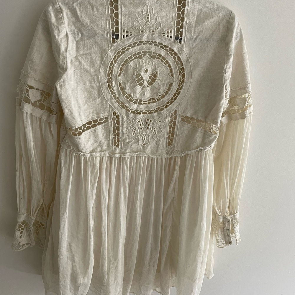 Free People Ivory Lace Top Tunic Dress - Picture 8 of 9